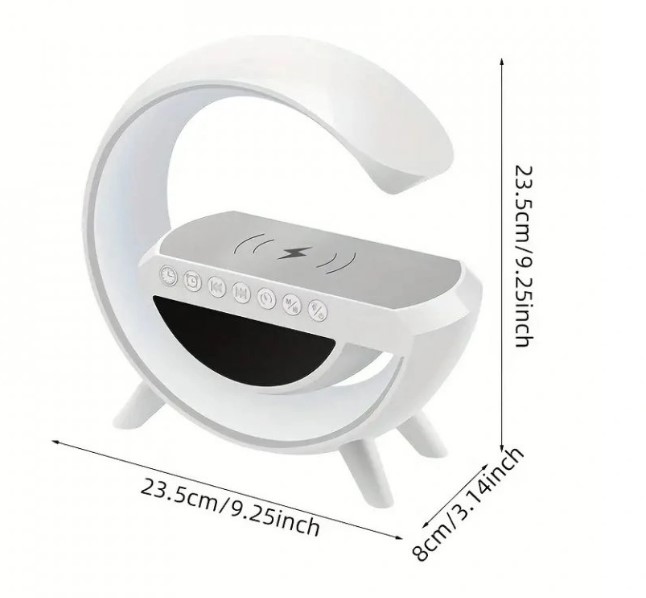 lampka LED z budzikiem z ładowarką i bluetooth